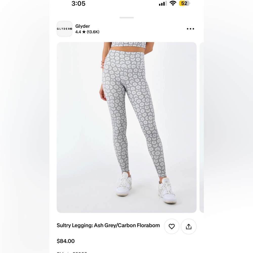 Glyder Women’s Gray Geometric Print Leggings, New with tags